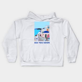 Sea you soon [Santorini, Greece] Kids Hoodie